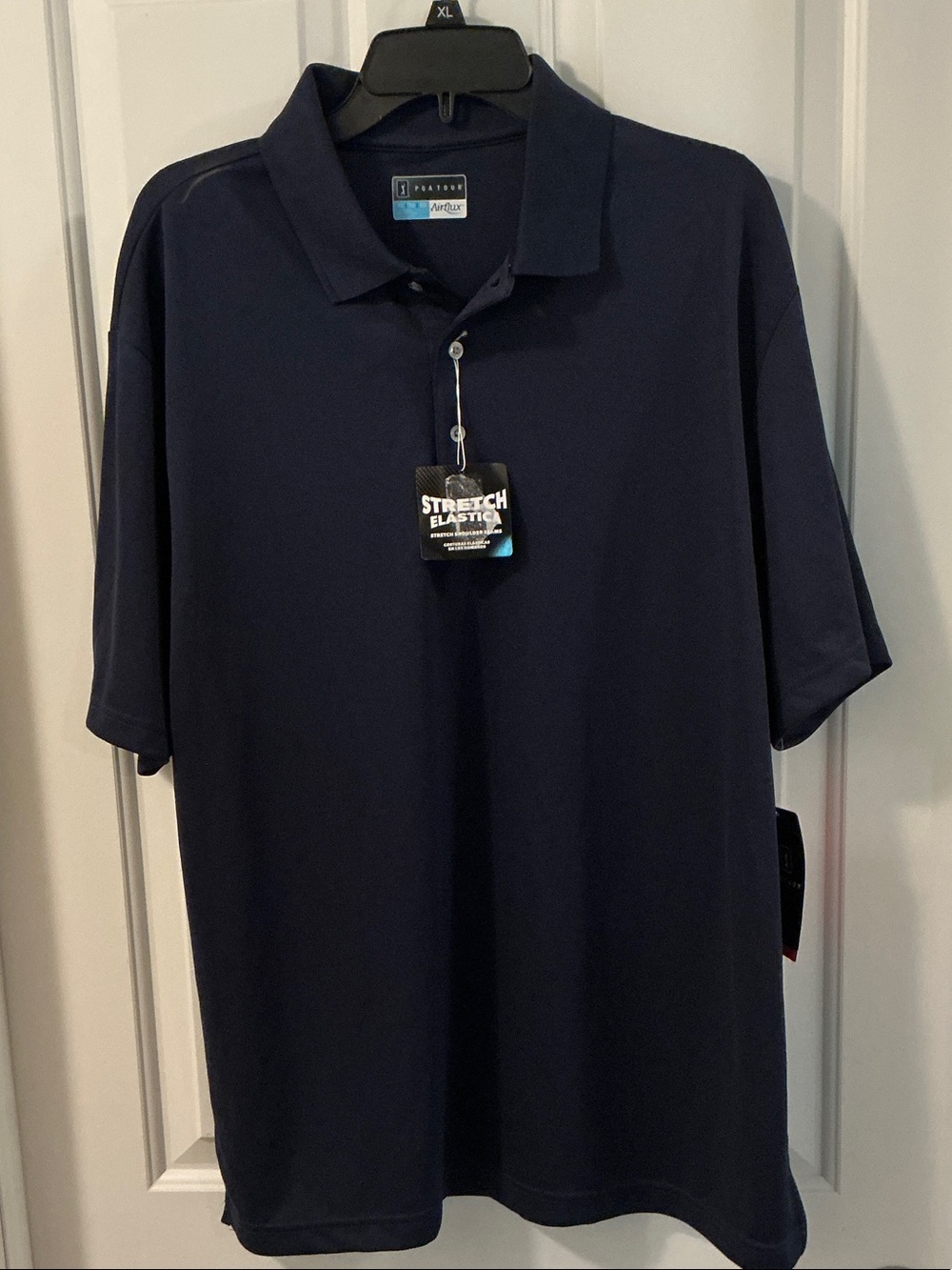 PGA Tour Mens Airflux Golf Polo Dark Blue Size XL NWTs